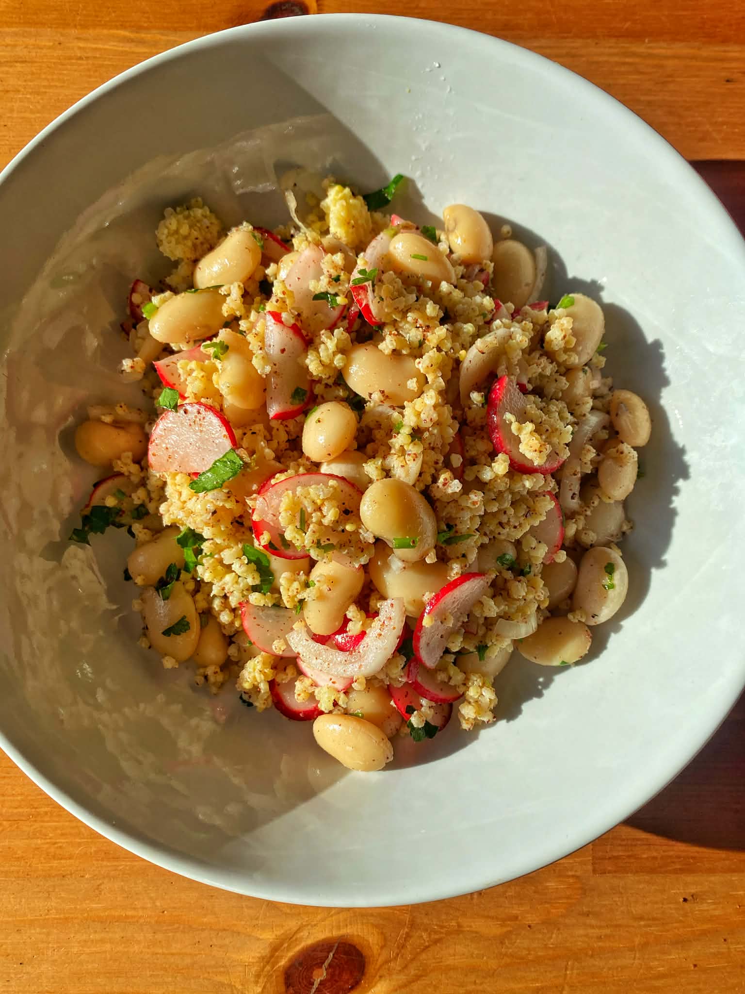 Millet and Radish Salad with Butter Beans - Tasty Simply Vegan
